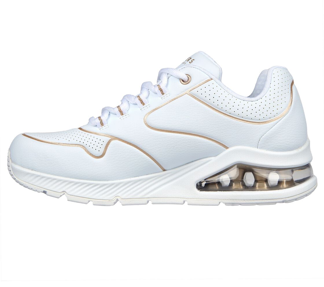 Skechers 155637 Ladies White UNO-2 GOLDEN TRIM