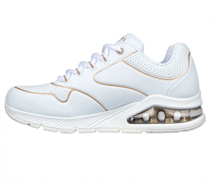 Skechers 155637 Ladies White UNO-2 GOLDEN TRIM