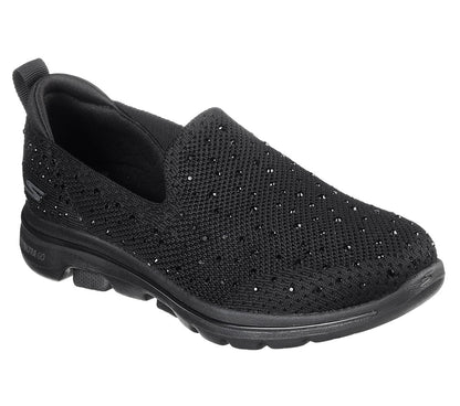 Skechers Ladies GOwalk 5 Limelight Black Slip On Trainers 15921