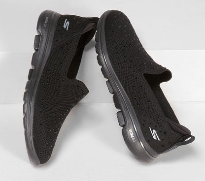Skechers Ladies GOwalk 5 Limelight Black Slip On Trainers 15921