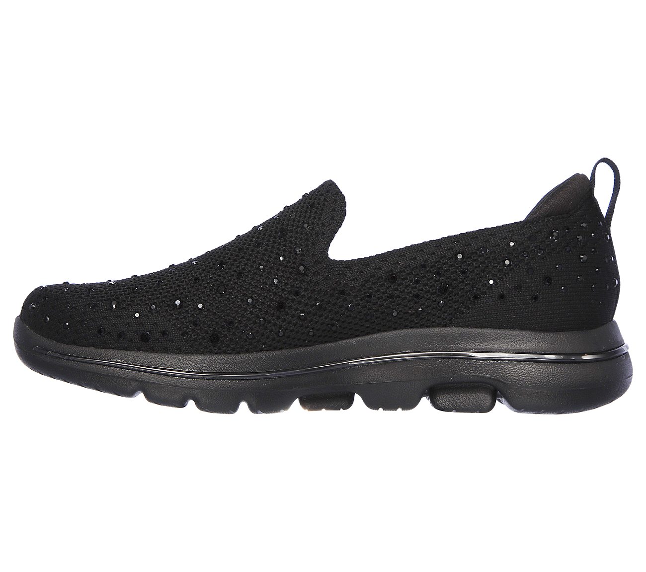 Skechers Ladies GOwalk 5 Limelight Black Slip On Trainers 15921