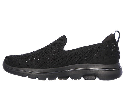 Skechers Ladies GOwalk 5 Limelight Black Slip On Trainers 15921