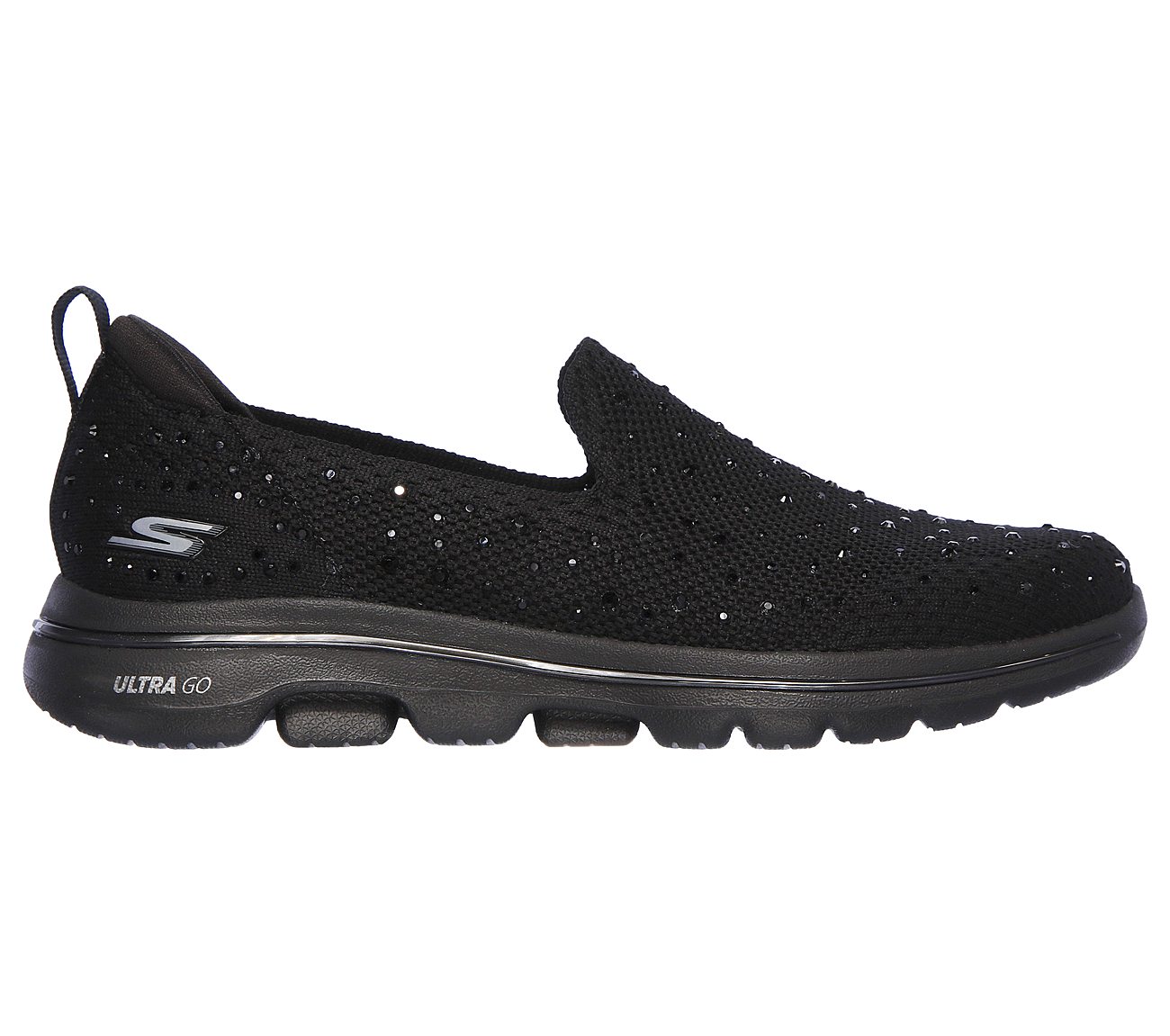 Skechers Ladies GOwalk 5 Limelight Black Slip On Trainers 15921