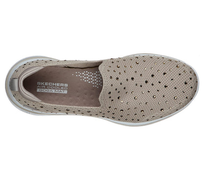 Skechers Ladies GOwalk 5 Limelight Taupe Slip On Trainers 15921
