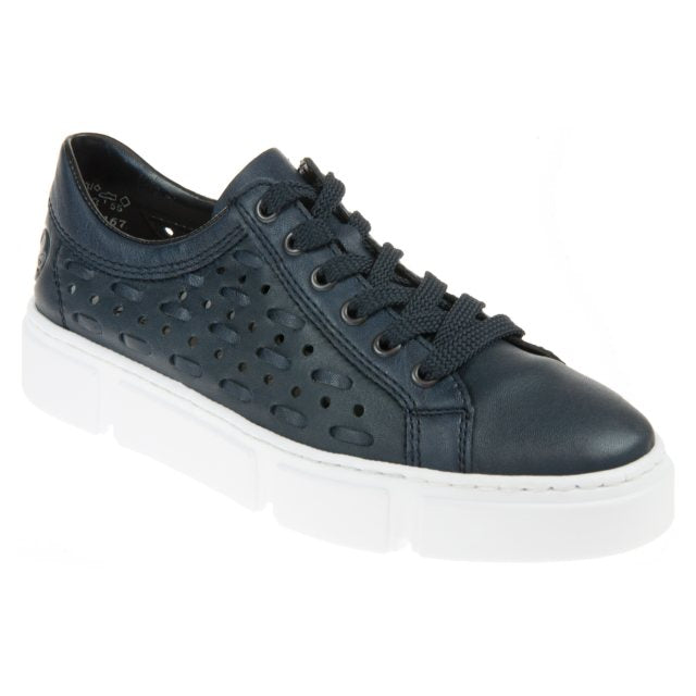 Rieker N5918-14 Ladies Blue Trainer