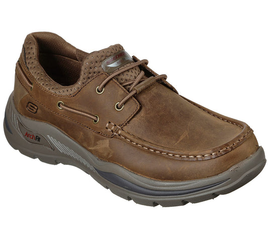 Skechers Mens Arch Fit Motley Hosco Brown Shoes 204179