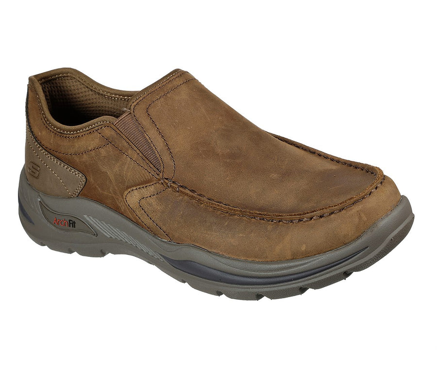 Skechers Mens Arch Fit Motley Hust Brown Shoes 204184