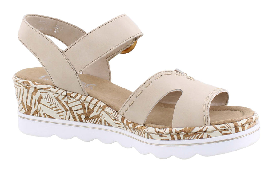 Rieker 67173-60 Ladies Beige Sandal