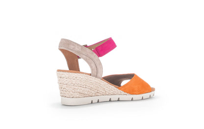 Gabor 22.042.69 Nieve Pink/Orange Kombi Wedge Sandal