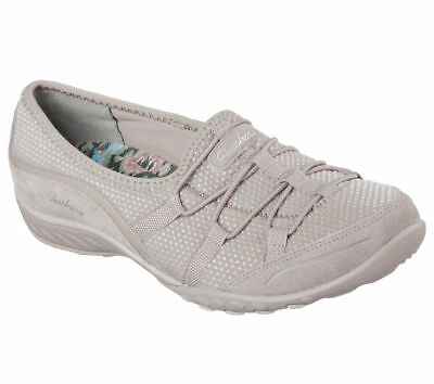 Skechers Ladies Relaxed Fit: Breathe Easy - Blithe Taupe Slip On Shoes 22539