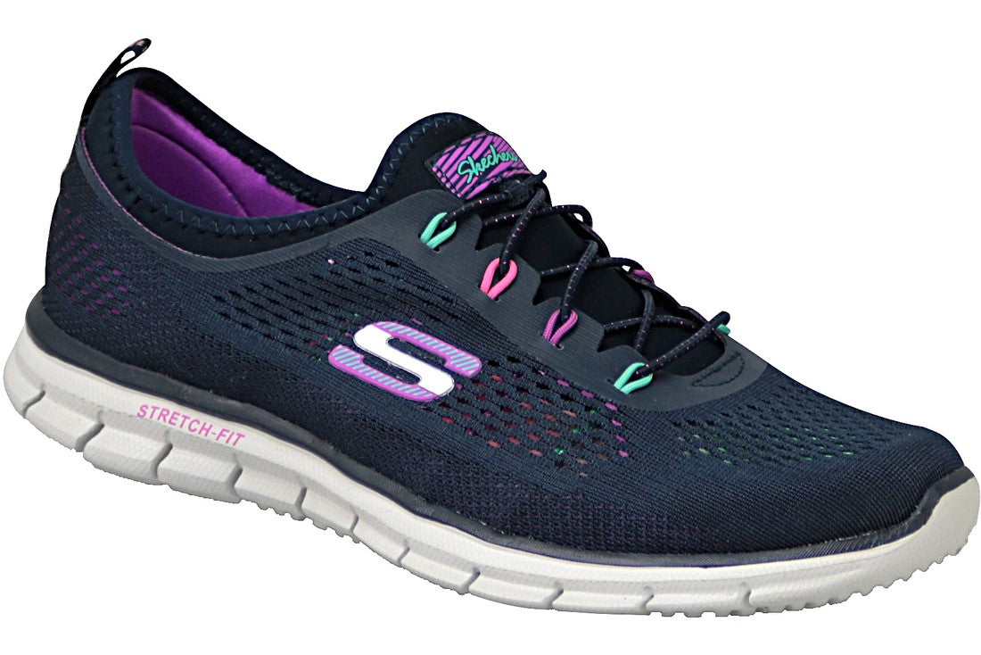 Skechers Ladies Glider Harmony Slip-On Navy Multi Trainers 22709