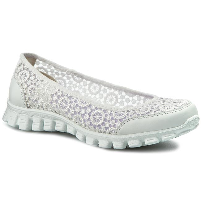 Skechers Ladies Memory Foam Flighty Flex White Pumps 22836