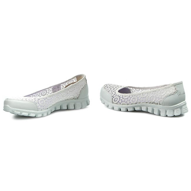 Skechers Ladies Memory Foam Flighty Flex White Pumps 22836