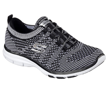 Skechers Ladies Galaxies Black/White Active Trainers B22882