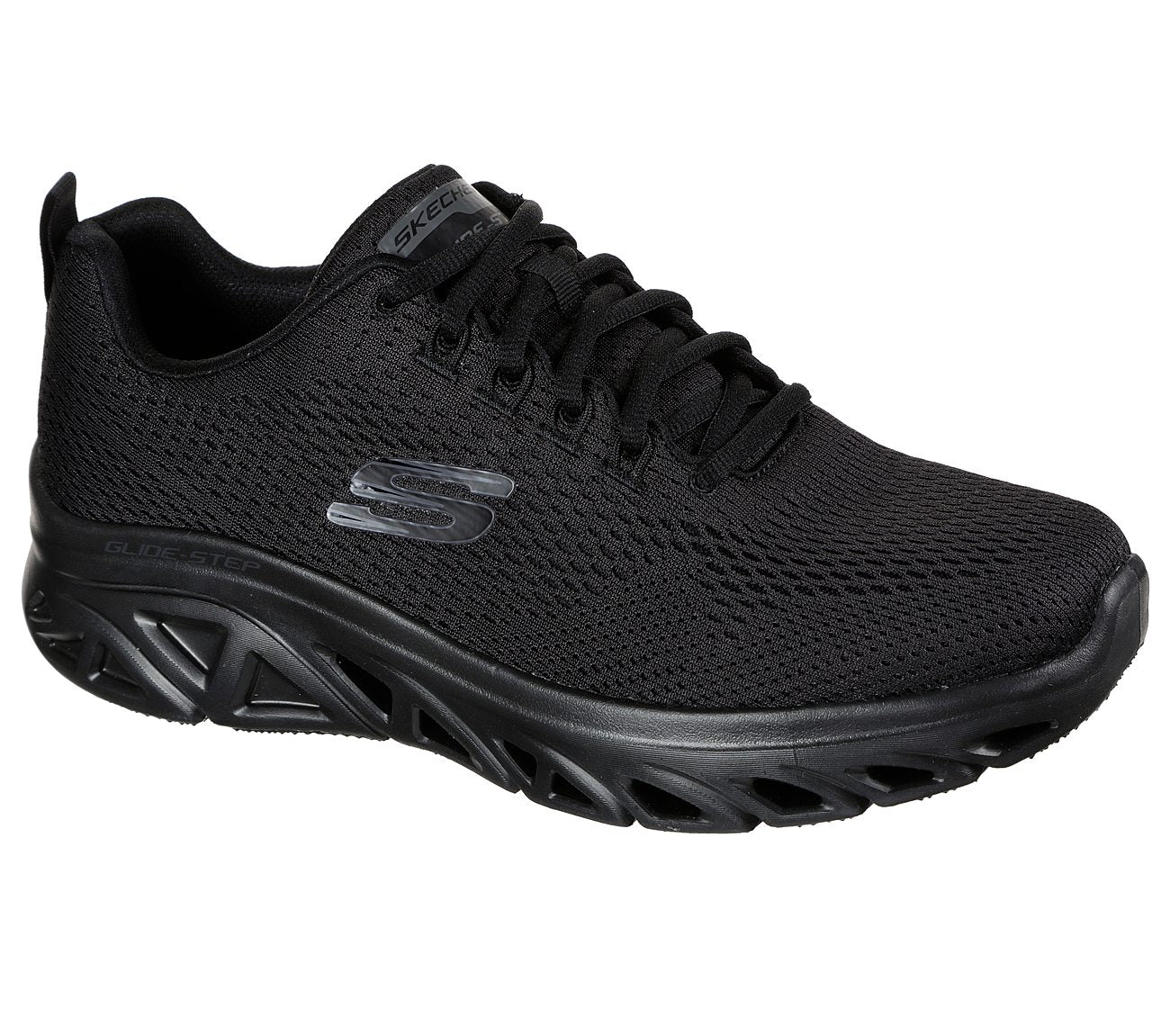 Skechers Mens Glide Step Sport Wave Heat Black Trainers 232168