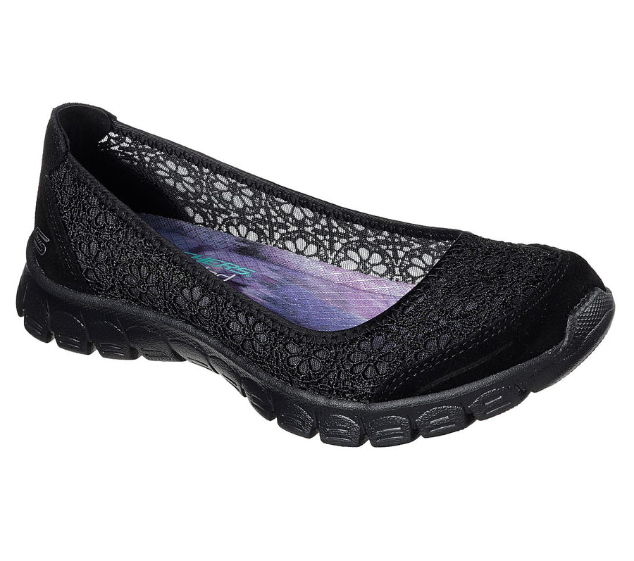 Skechers Ladies EZ Flex 3.0 - Majesty Black Ballerina Shoes 23413