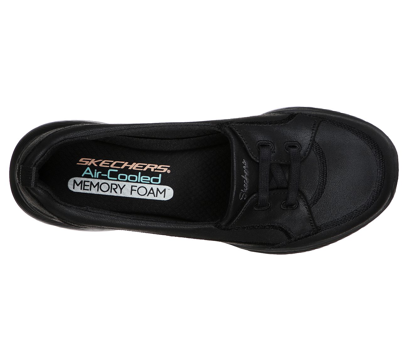 Skechers Ladies Microburst 2.0 World Class Black Slip On Shoes 23489