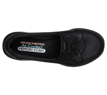 Skechers Ladies Microburst 2.0 World Class Black Slip On Shoes 23489