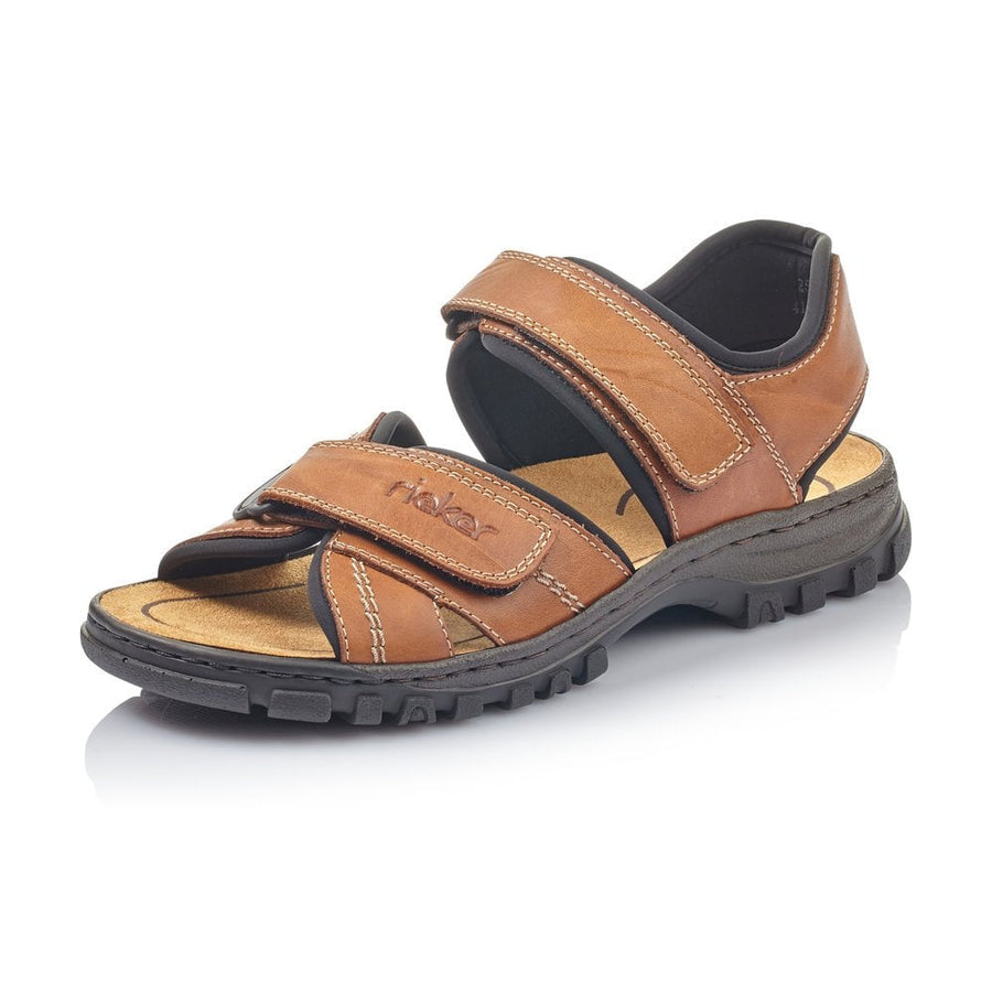 Rieker Mens Brown Leather Sandals 25051-25