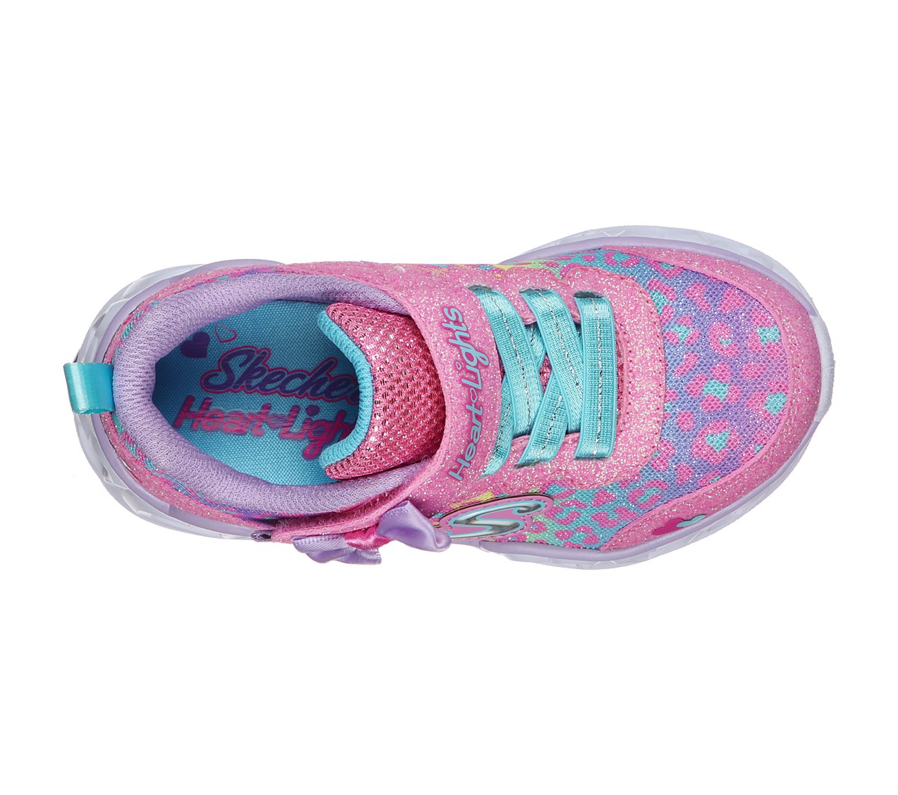 Skechers Kids S Lights Heart Lights Untamed Pink Multicoloured Girls Trainers 302088