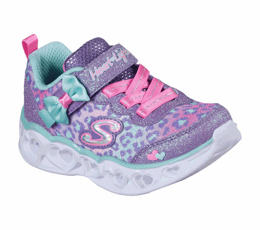 Skechers Kids Heart Lights Untamed Purple & Aqua Trainers 302088