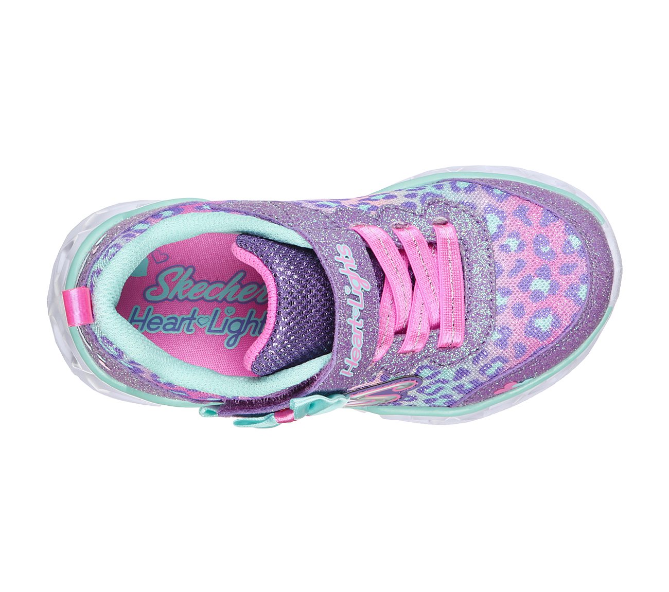 Skechers Kids Heart Lights Untamed Purple & Aqua Trainers 302088