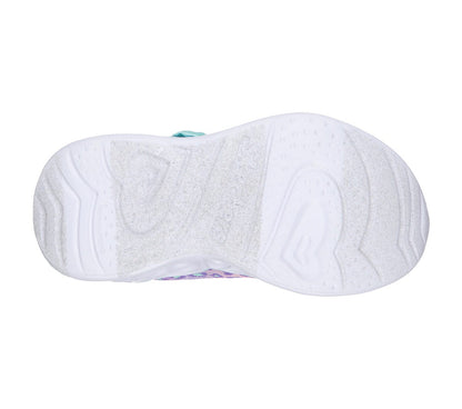 Skechers Kids Heart Lights Untamed Purple & Aqua Trainers 302088