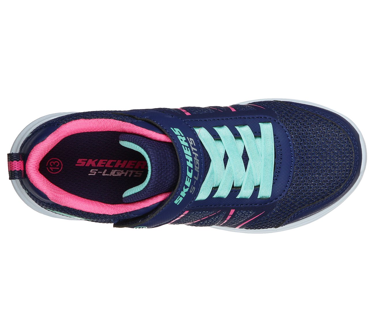 Skechers Kids S Lights Glimmer Kicks Shimmer Navy Girls Trainers 302302