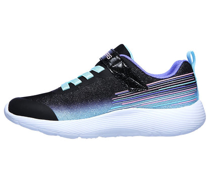 Skechers Kids Dyna-Lite Shimmer Streaks Black Multicoloured Girls Trainers 302456