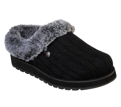Skechers Ladies Bobs Keepsakes Ice Storm Black Mule Slippers 31204