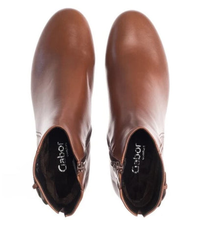 Gabor Ladies Whisky Tan Leather Ankle Boots 32.711.52