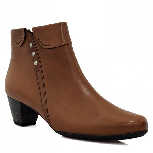 Gabor Ladies Kellis Tan Leather Heeled Ankle Boots 32.822.52