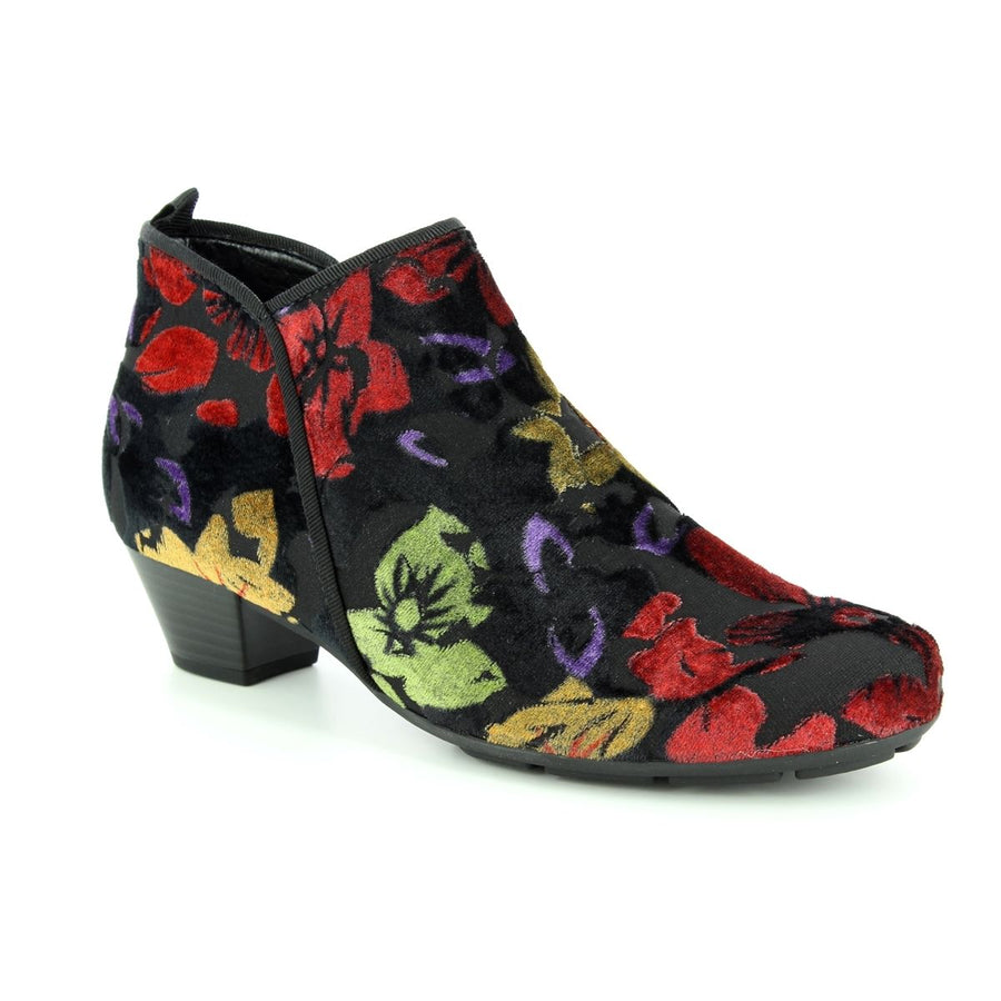 Gabor Ladies Trudy Black Floral Ankle Boots 35.6332.67