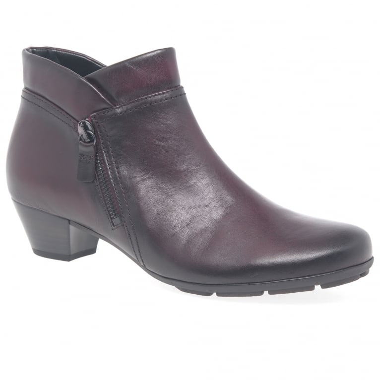 Gabor Ladies Emilia Wine Red Small Heeled Ankle Boots 35.634.25