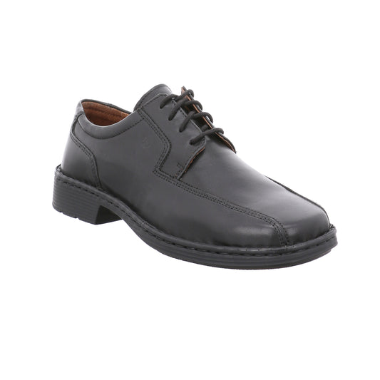 Josef Seibel Mens Burgess Black Wide Fit Shoes 38010 23 600