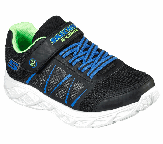 Skechers Kids S Lights Dynamic-Flash Black Mutlicoloured Boys Trainers 401530