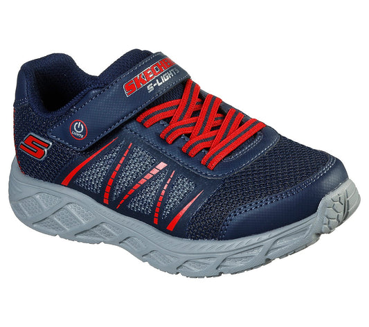 Skechers Kids S Lights Dynamic-Flash Navy Blue Boys Trainers 401530