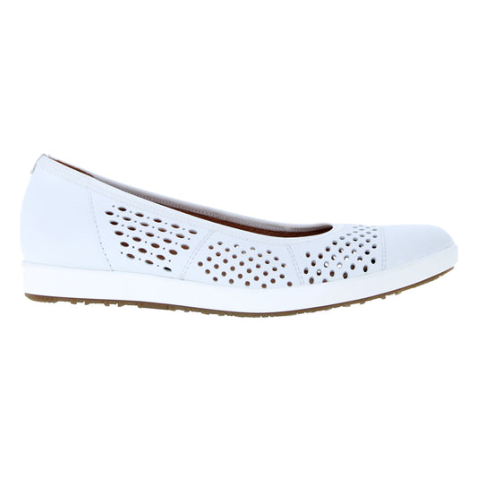 Gabor Ladies Pattie White Ballerina Flats 42.451.50
