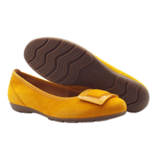 Gabor Ladies Riband Mango Suede Ballet Pumps  44.164.13