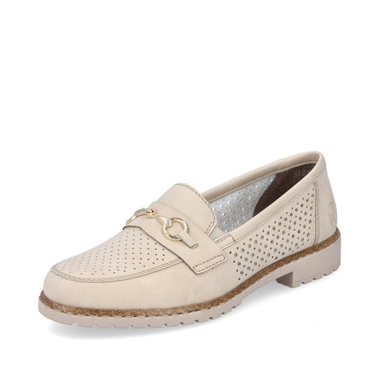Rieker 51865-60 Ladies Biege Slip On Shoe