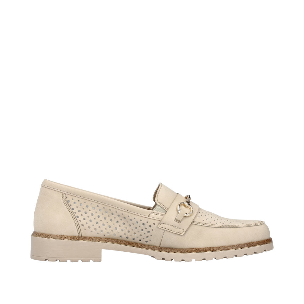 Rieker 51865-60 Ladies Biege Slip On Shoe