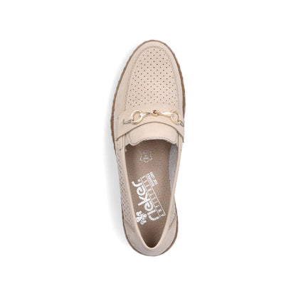 Rieker 51865-60 Ladies Biege Slip On Shoe