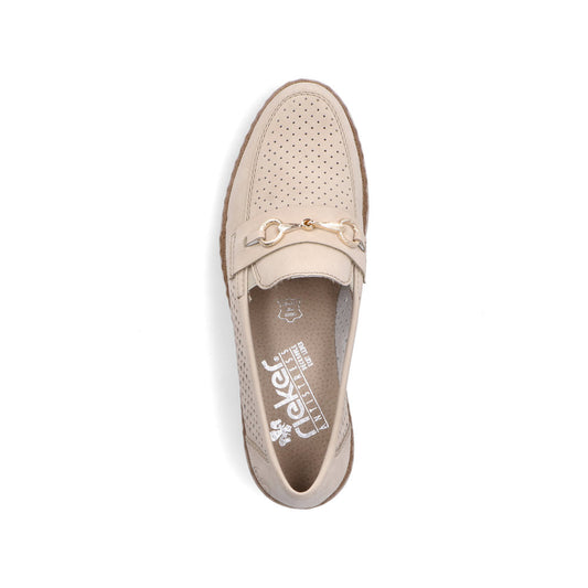 Rieker 51865-60 Ladies Biege Slip On Shoe