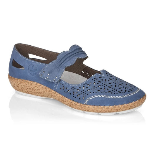 Rieker Ladies Blue Casual Shoes 44896-15