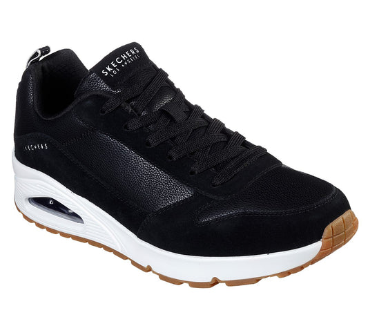 Skechers Mens Uno Stacre Black Trainers 52468