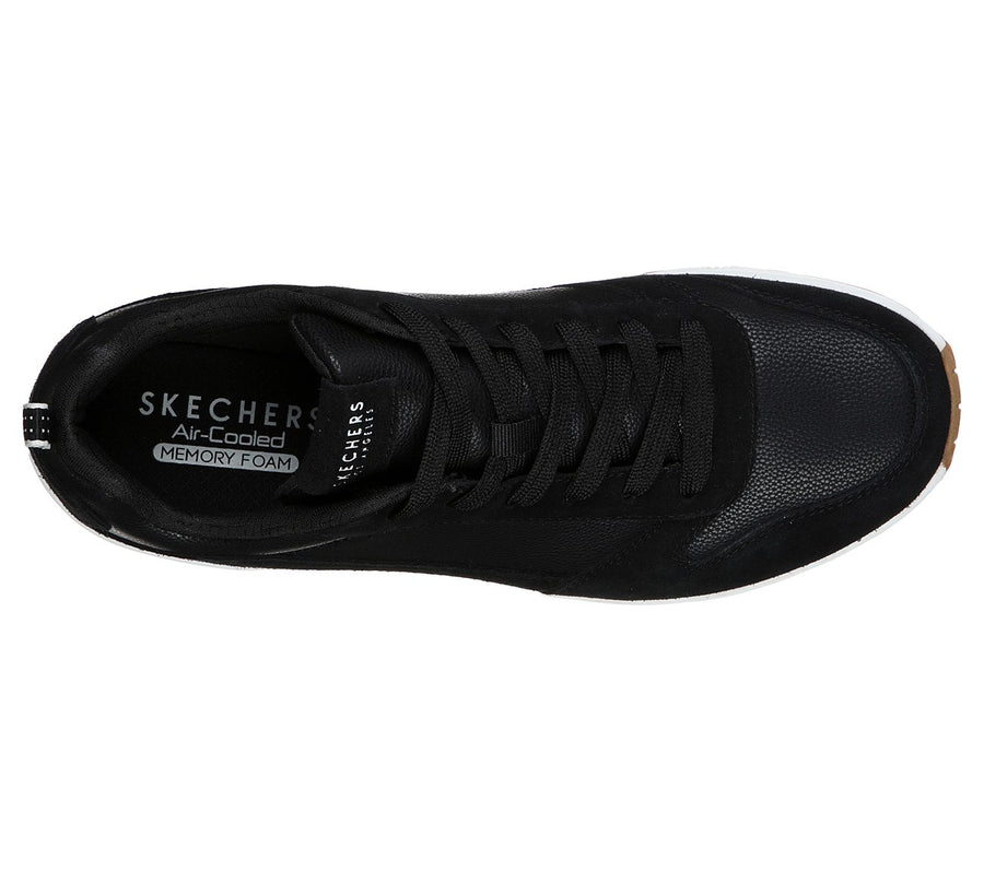 Skechers Mens Uno Stacre Black Trainers 52468