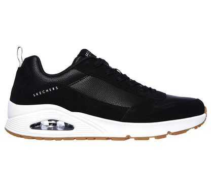 Skechers Mens Uno Stacre Black Trainers 52468