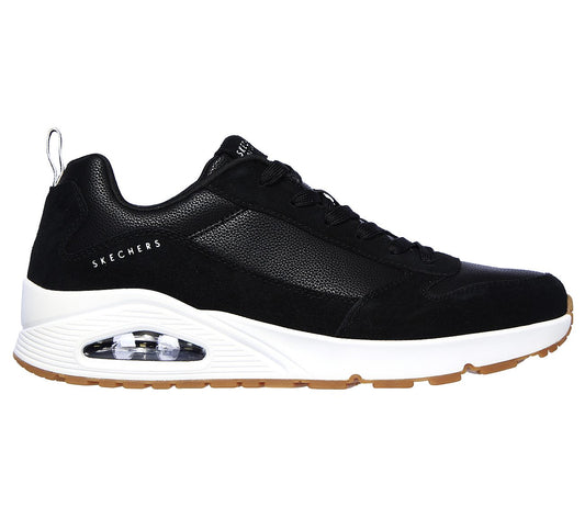 Skechers Mens Uno Stacre Black Trainers 52468