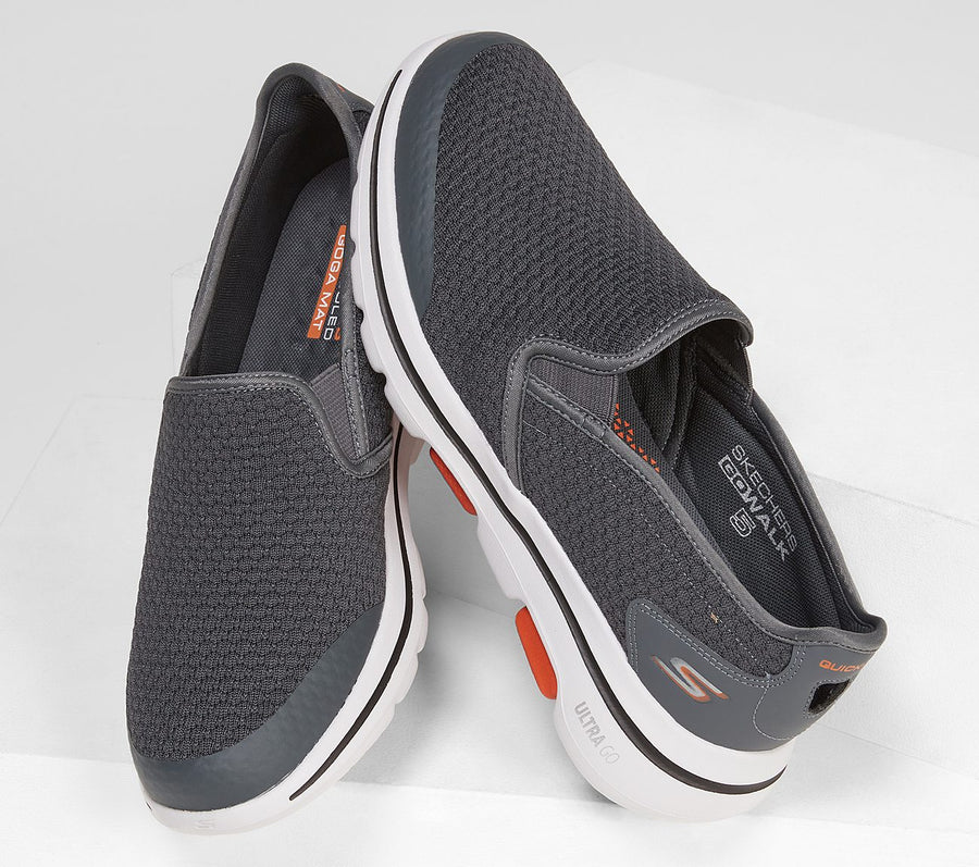 Skechers Mens GOwalk 5 Apprize Grey Slip On Trainer Shoes 55510