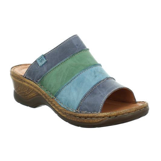Josef Seibel Ladies Catalonia 64 Blue Mule Shoes 56530 95 507
